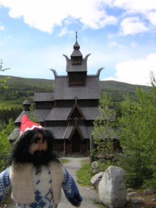 Nisse at a stave church